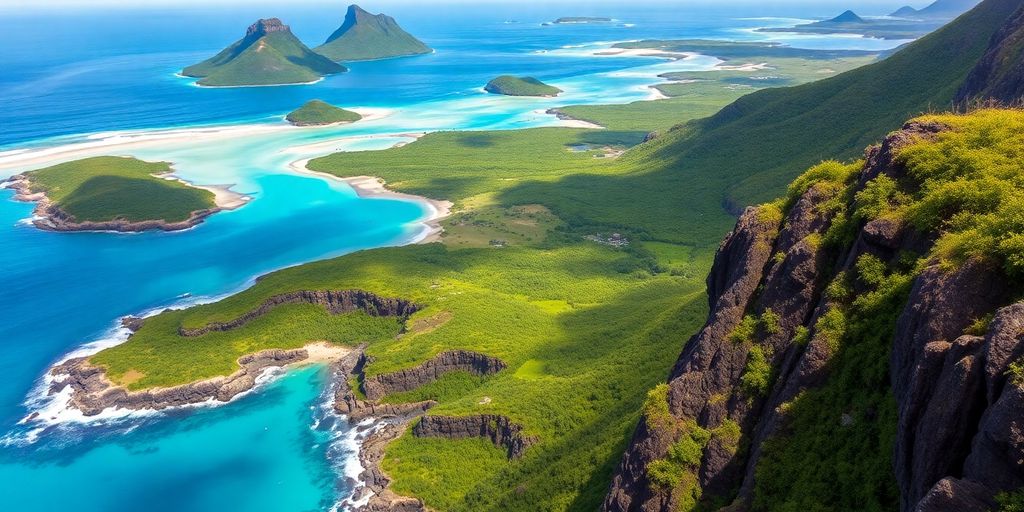 Vue pittoresque des îles Rapa et Rurutu.