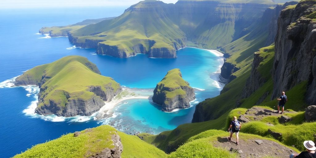 Scenic view of Rapa and Rurutu islands.