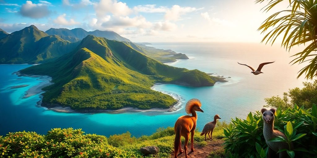 Wildlife in lush landscapes of Rurutu and Rimatara.